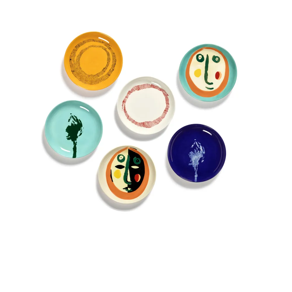 Serax Feast Collectie Ottolenghi Wit Swirl Stripes Rood Bord XS l16 x b16 x h2 cm
