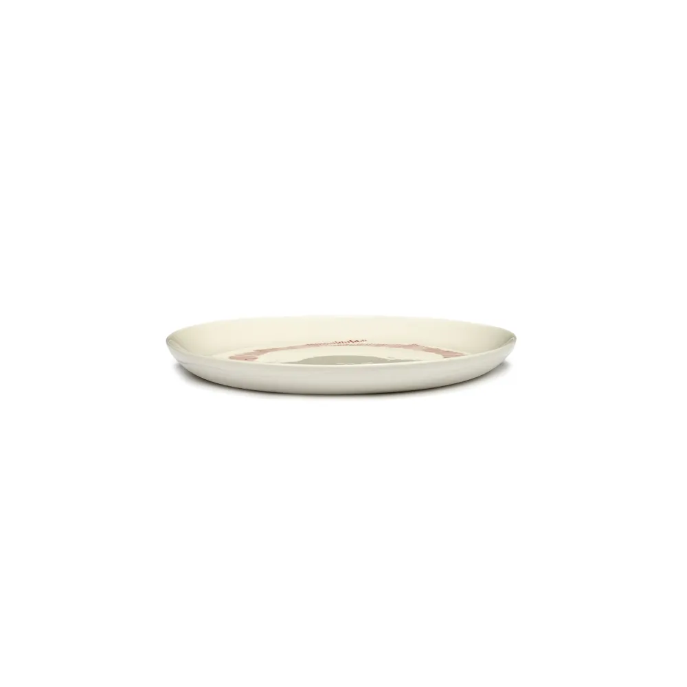 Serax Feast Collectie Ottolenghi Wit Swirl Stripes Rood Bord S l19 x b19 x h2 cm