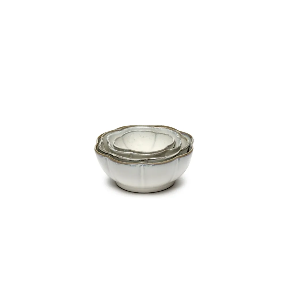 Serax Inku Collectie Sergio Herman Wit Geribbeld Kommetje S l9 x b9 x h3 cm