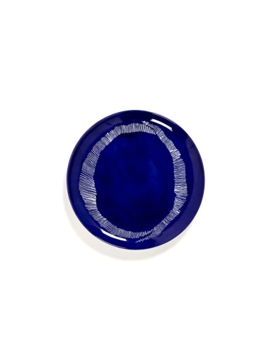 Serax - Ottolenghi - BORD L DONKERBLAUW STRIPES WIT FEAST - Set van 2