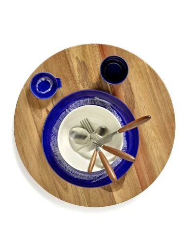 Serax - Ottolenghi - BORD L DONKERBLAUW STRIPES WIT FEAST - Set van 2