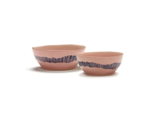 Serax - Ottolenghi - KOM S ROZE STRIPES BLAUW FEAST - Set van 4