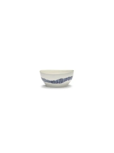 Serax - Ottolenghi - KOM S WIT STRIPES BLAUW FEAST - Set van 4