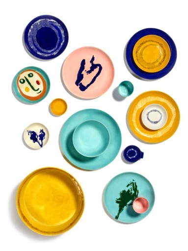 Serax - Ottolenghi - SCHOTEL S WIT ARTISJOK BLAUW FEAST - Set van 4