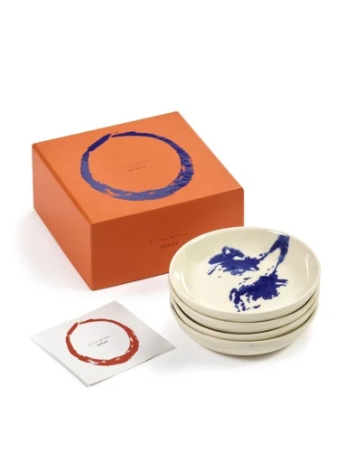 Serax - Ottolenghi - SCHOTEL S WIT ARTISJOK BLAUW FEAST - Set van 4