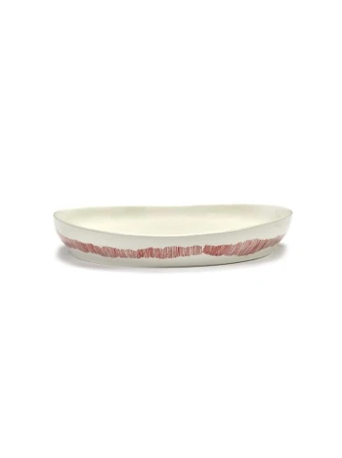 Serax - Ottolenghi - SERVEERKOM M WIT STRIPES ROOD FEAST