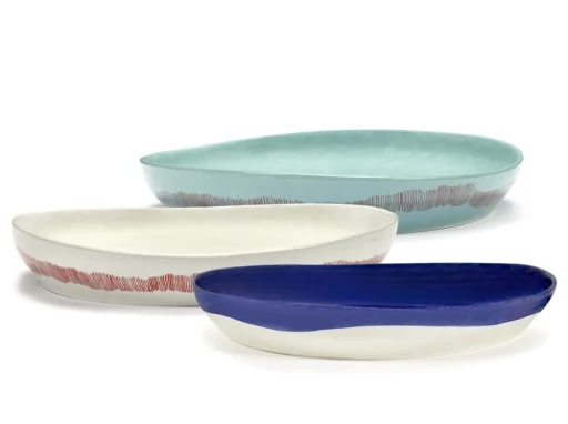 Serax - Ottolenghi - SERVEERKOM M WIT STRIPES ROOD FEAST
