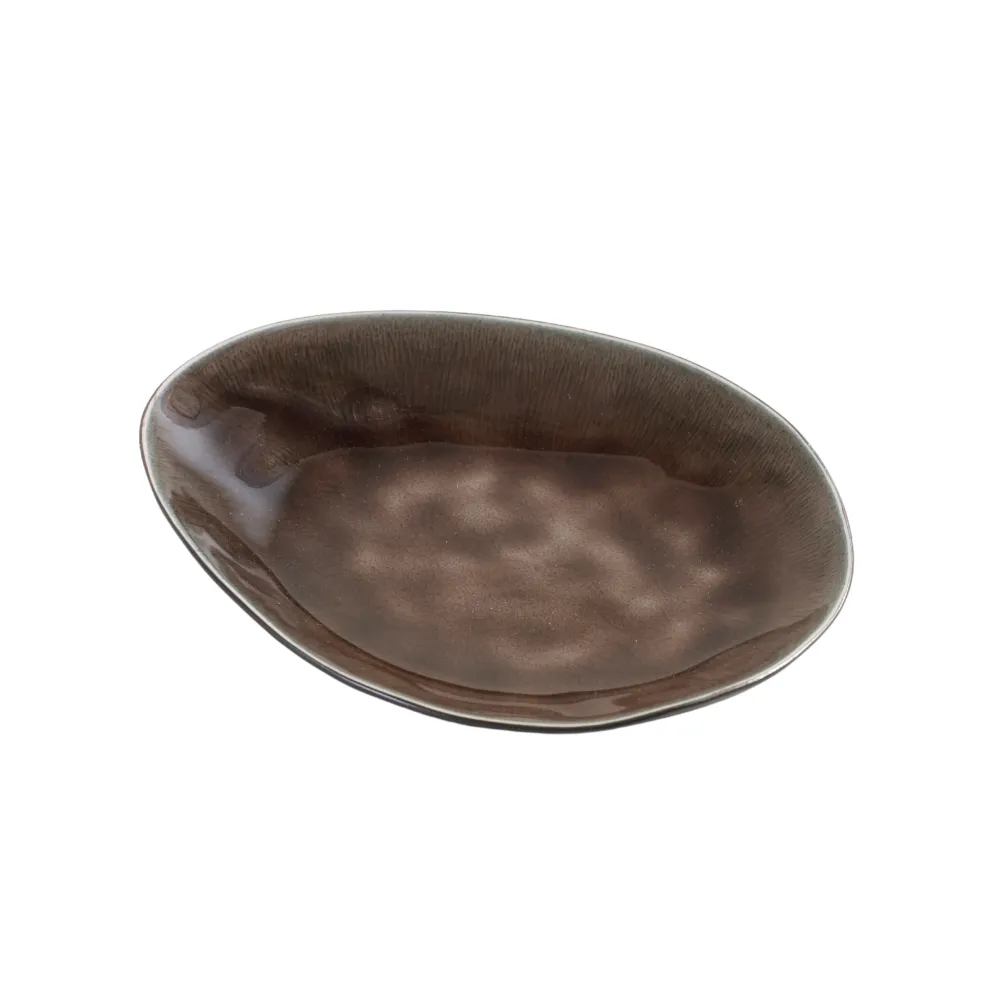 Serax Pure Collectie Pascale Naessens Bruin Ovaal Bord S l14,5 x b11,3 x h2 cm