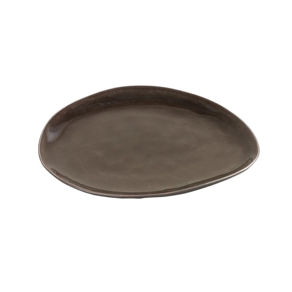 Serax Pure Collectie Pascale Naessens Grijs Ovaal Bord M l20,5 x b16,5 x h2 cm