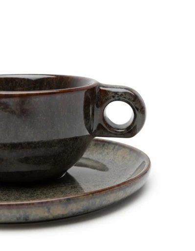 Serax - Sergio Herman - CAPPUCCINOKOP + SCHOTEL INDI GREY - Set van 4