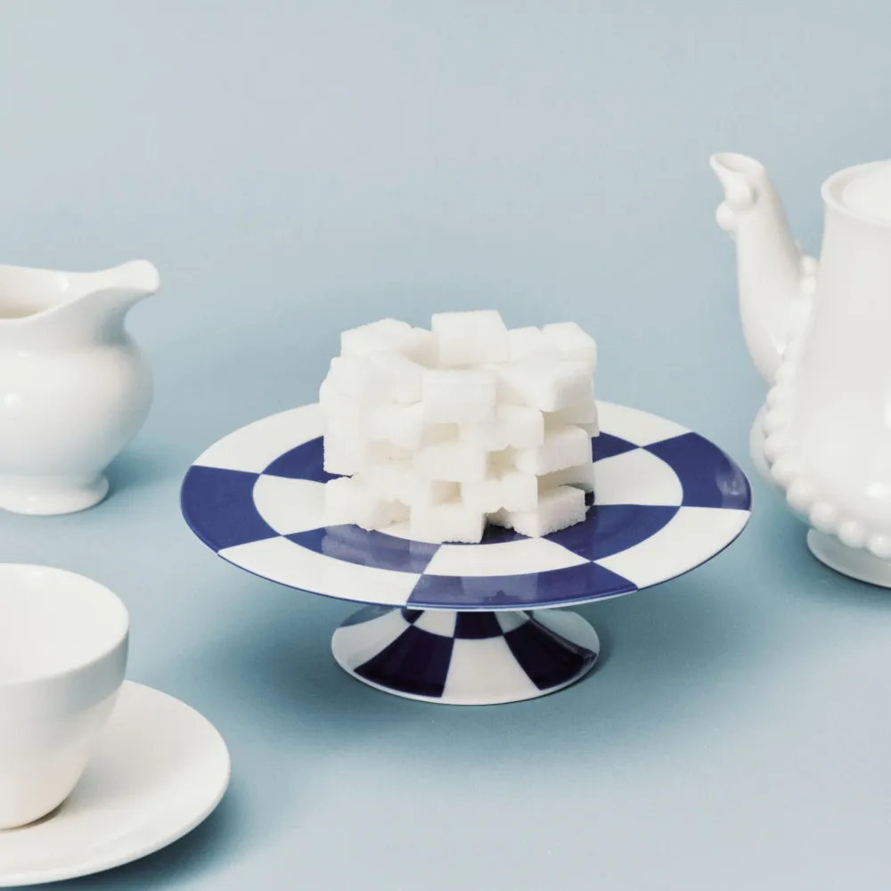 Serax Wouters & Hendrix Fête Des Bêtes Taartschaal Blauw Wit