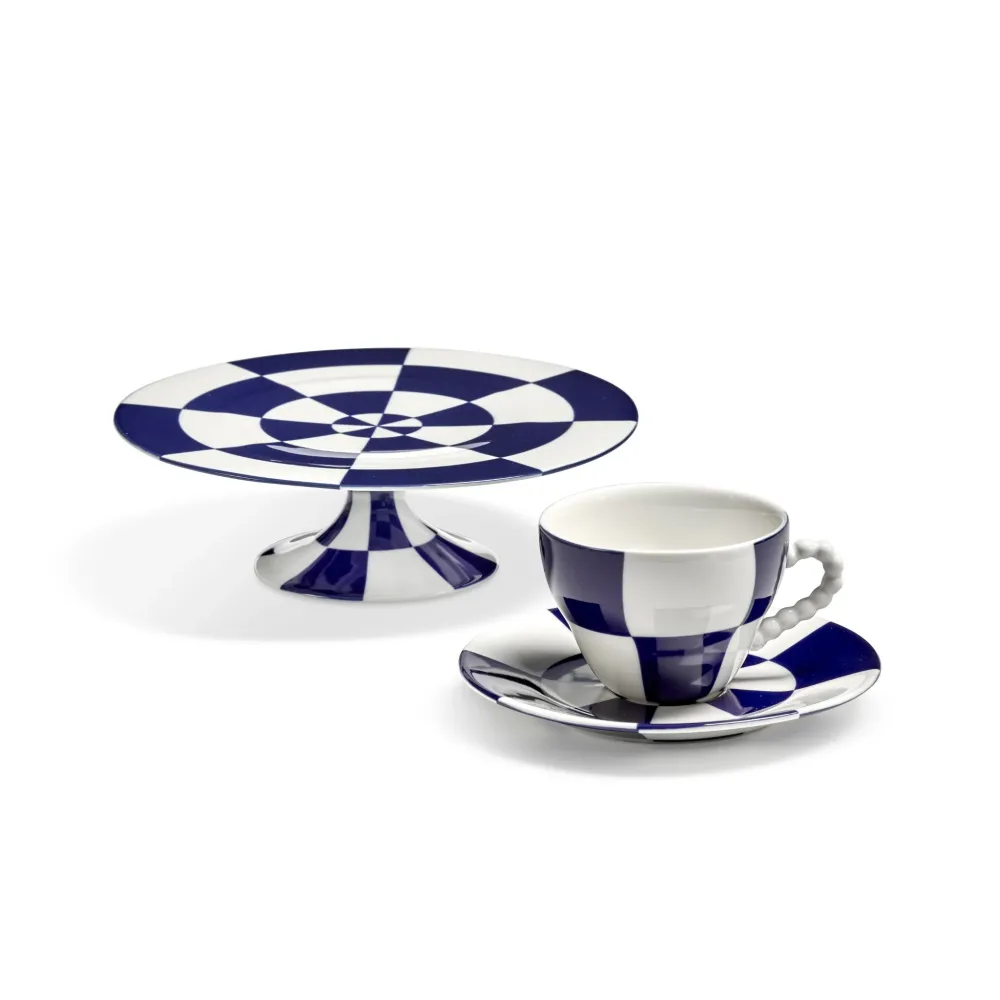 Serax Wouters & Hendrix Fête Des Bêtes Taartschaal Blauw Wit