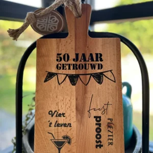 Serveerplank 34,5 cm 50 jaar getrouwd