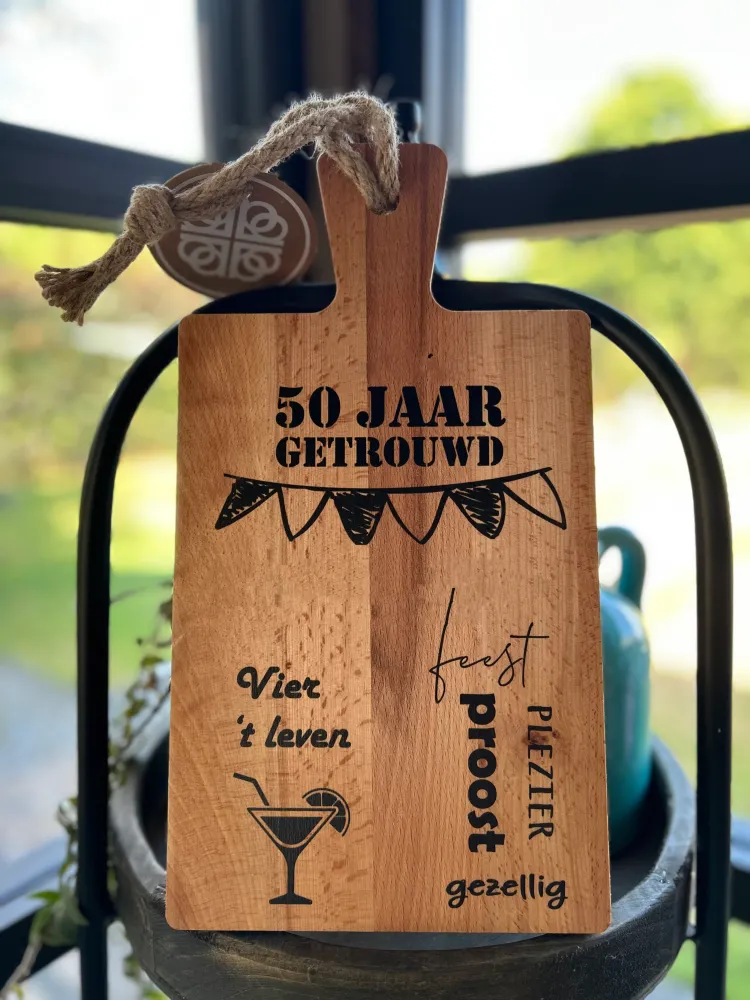 Serveerplank 34,5 cm 50 jaar getrouwd