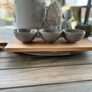 Serveerplank 59 cm inclusief schaaltjes