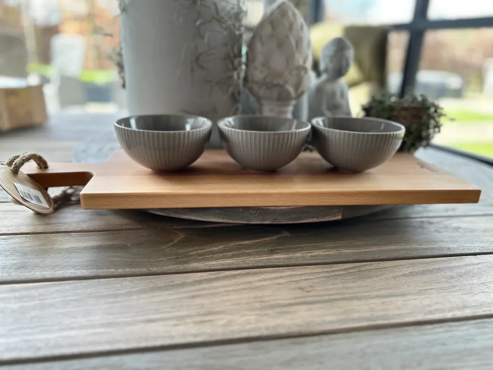 Serveerplank 59 cm inclusief schaaltjes