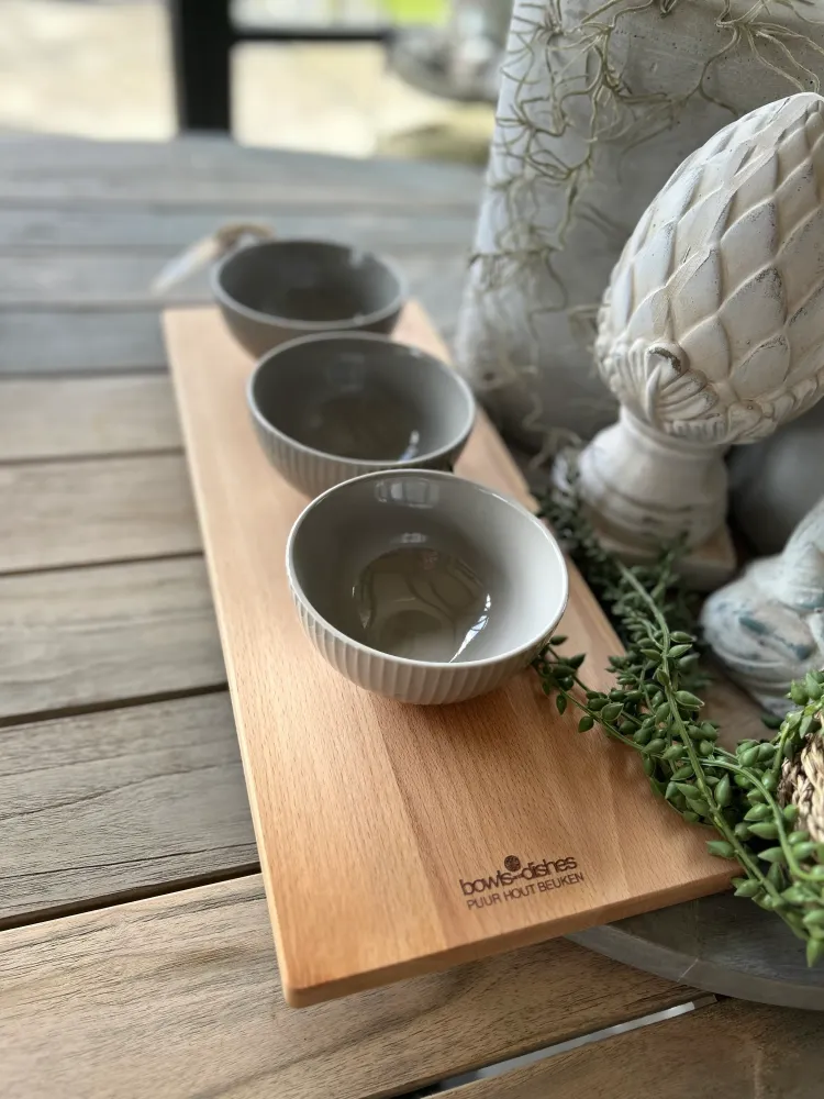 Serveerplank 59 cm inclusief schaaltjes