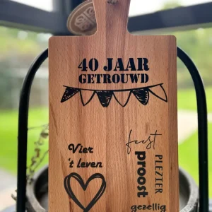 Serveerplank 40 jaar getrouwd 34,5 cm