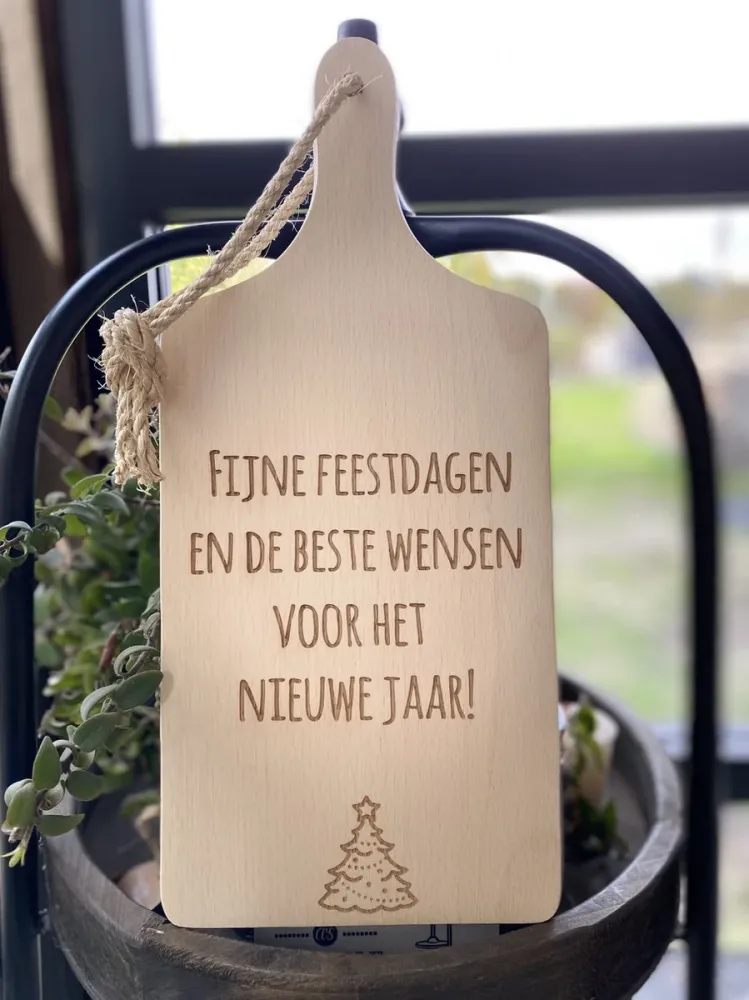 Serveerplankje 35 cm Fijne Feestdagen