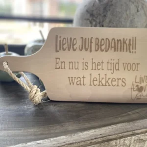 Serveerplankje Lieve juf bedankt!