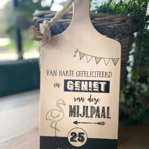 Serveerplankje Mijlpaal 25 jaar dienst