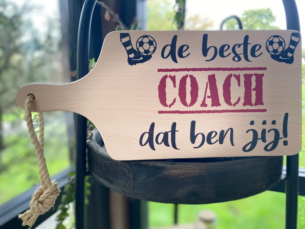 Serveerplankje 35 cm Voetbal Coach Rood