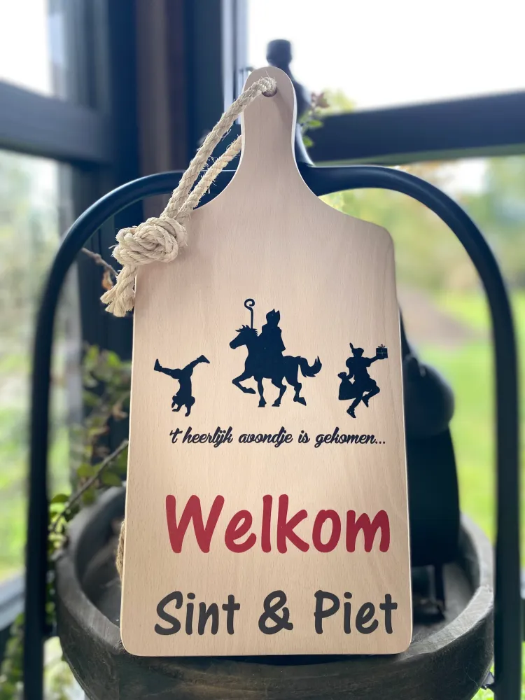 Serveerplankje 35 cm Welkom Sint en Piet