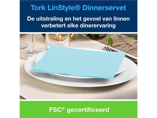 Servet Tork LinStyle aqua bleu 600 st. 478880 -