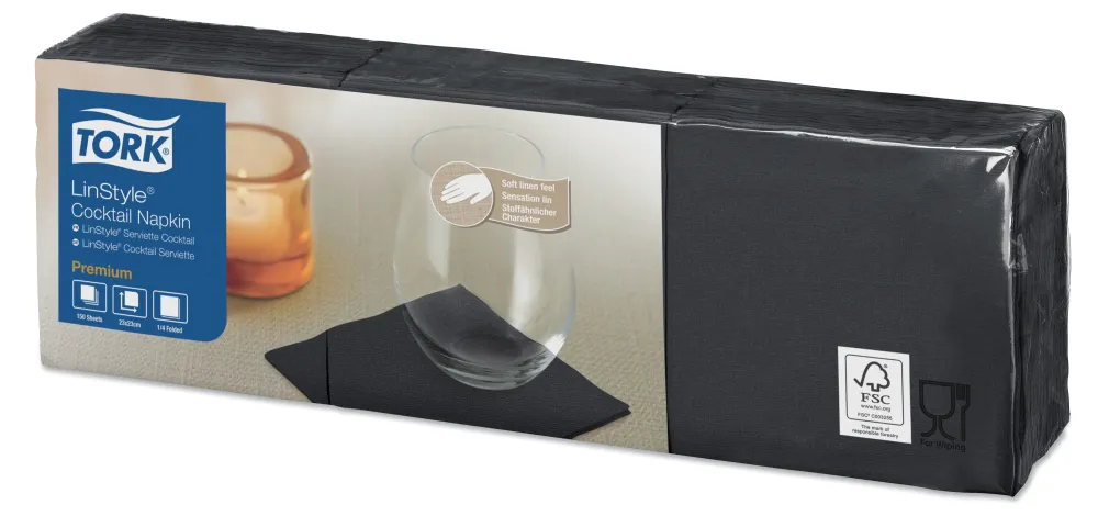 Servet Tork LinStyle zwart 23cm 1500 st. 478158 -