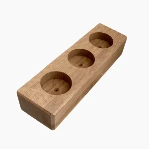 Serviesplank van massief hout voor 3 Weckglazen