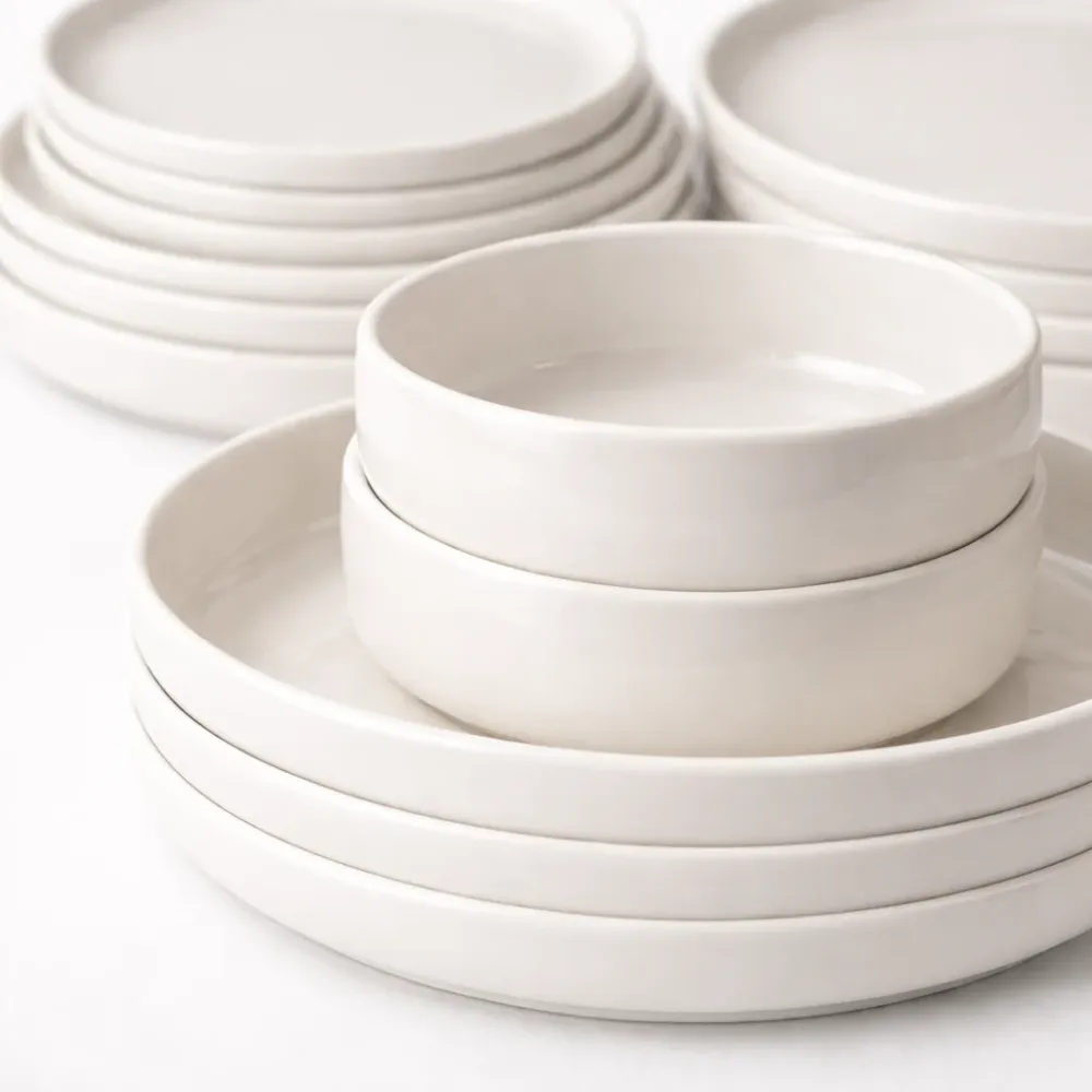 Serviesset 12-delig Wit Porselein, Magnetron/Vaatwasserbestendig, 4 Personen