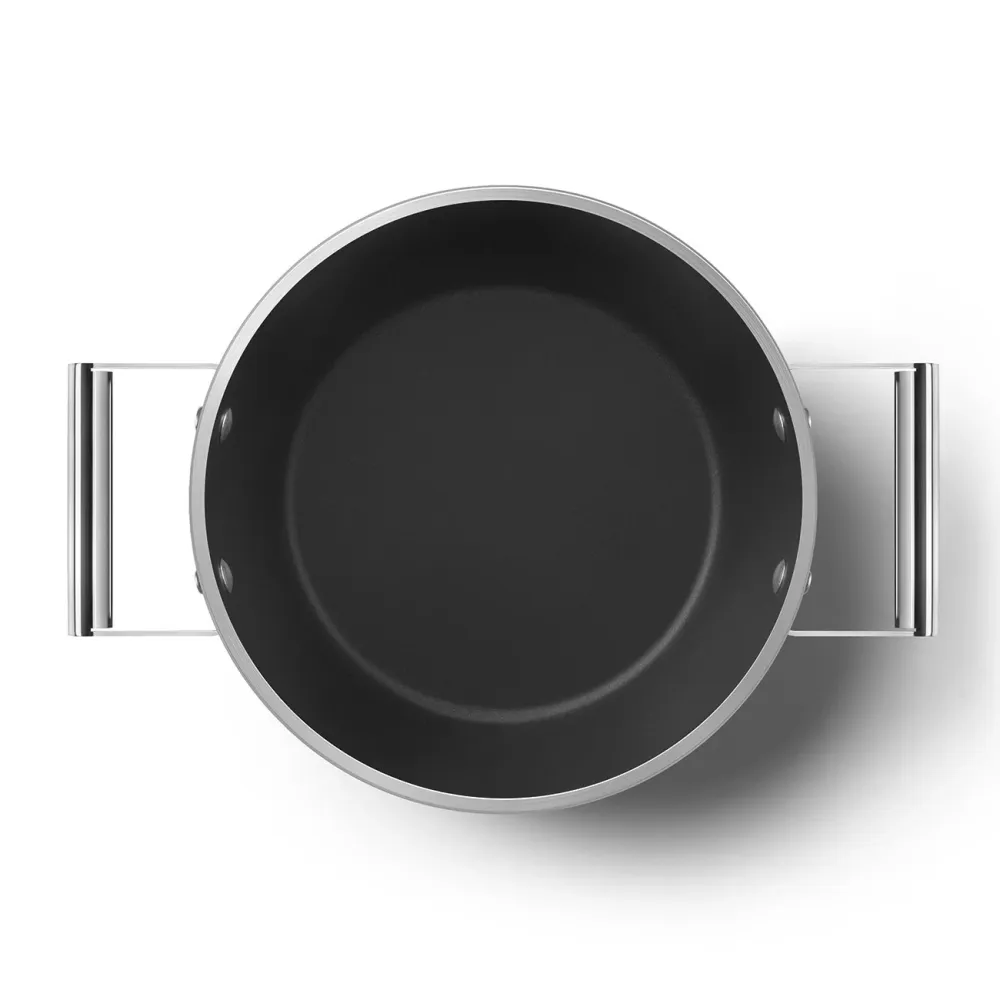 Smeg CSF2412CRM Kookpot - 2 handvaten - glazen deksel - 24 cm - crème