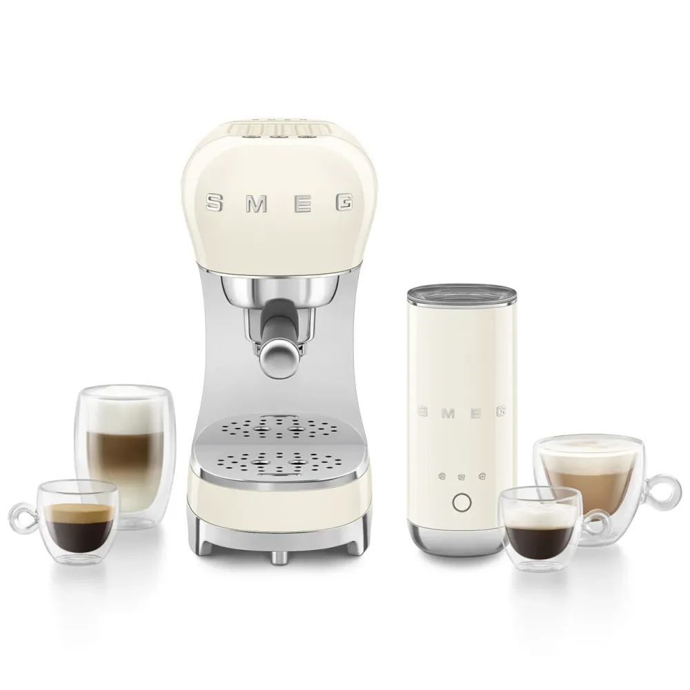 Smeg ECF12CREU Bundle Espressomachine crème met MFF02CREU