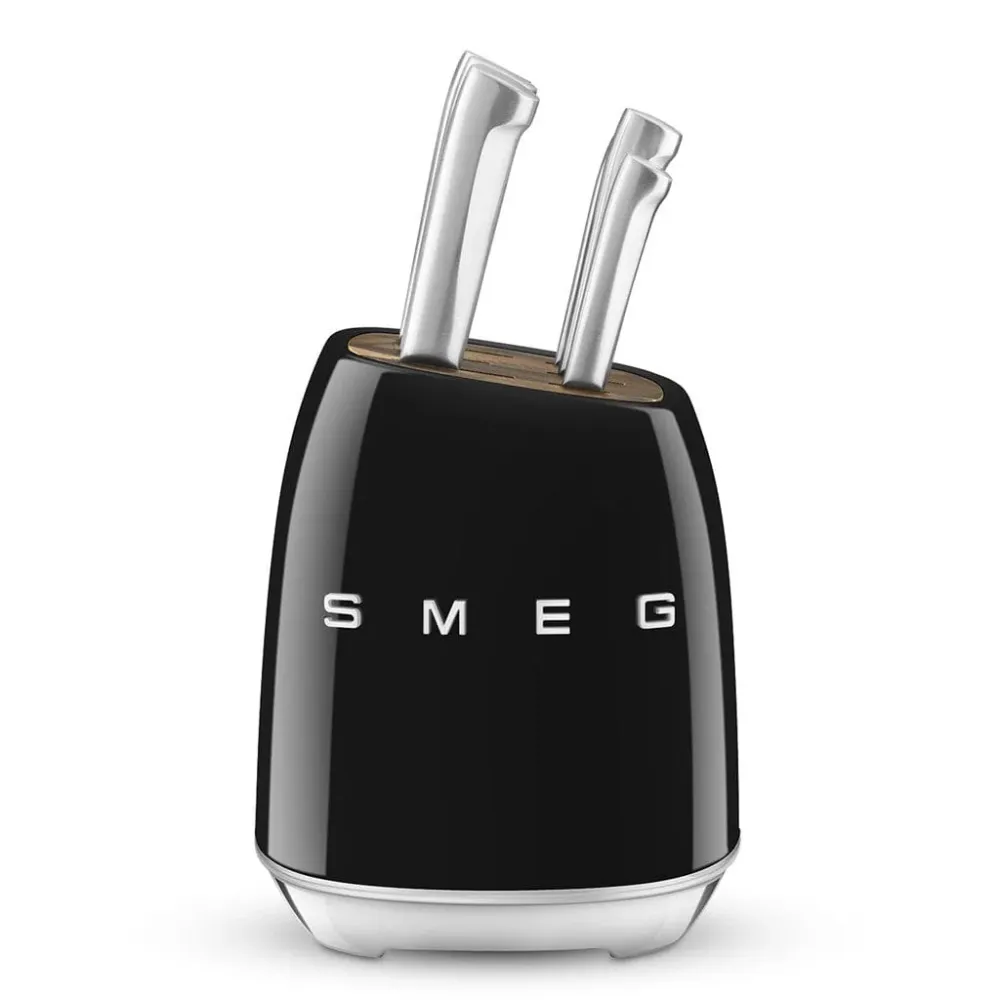SMEG - Messenblok met 6 messen Zwart