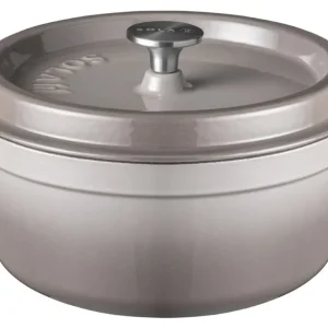 Sola Braadpan met deksel Gietijzer - Grijs - ø 28 cm / 5 Liter - geëmailleerde anti-aanbaklaag
