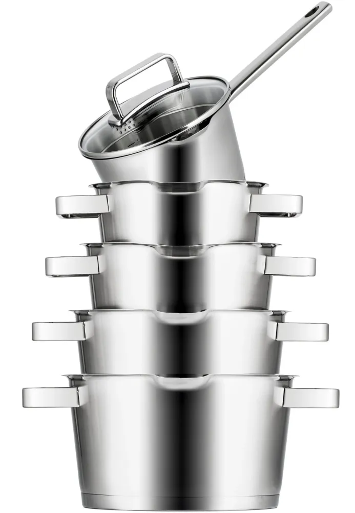 Sola Pannenset Diamond 5-Delig RVS - Downdraft geschikt - Kookpan ø 16, 18, 20, 24 cm & Steelpan ø 16 cm - geschikt voor a...