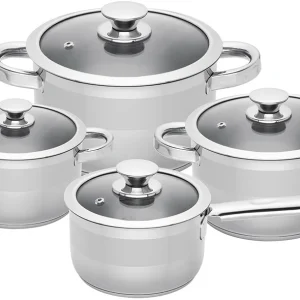 Sola Pannenset Furore 4-Delig RVS Kookpan ø 16, 18, 20 cm & Steelpan ø 16 cm - geschikt voor alle warmtebronnen