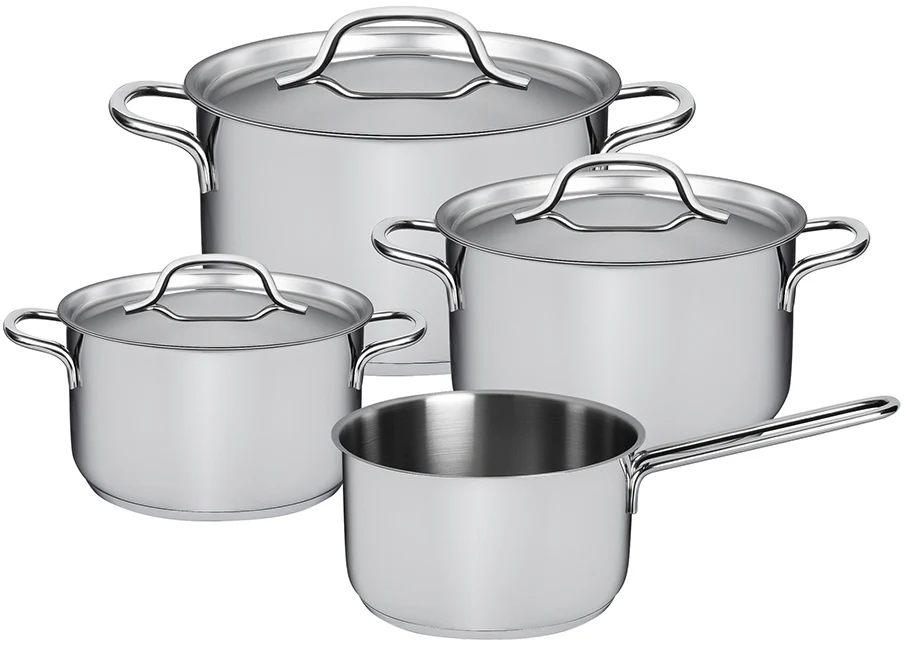 Sola Pannenset Mirage 4-Delig RVS - Kookpan ø 16, 18, 20 cm & Steelpan ø 16 cm - geschikt voor alle warmtebronnen