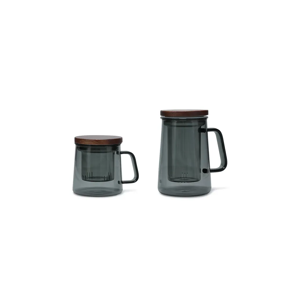S|P Collection - Beker 63cl met glazen filter en deksel grijs Luma SP Collection