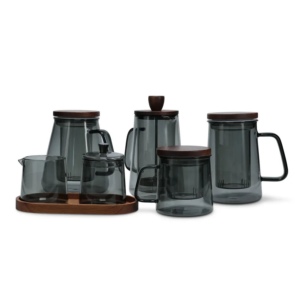 S|P Collection - Beker 63cl met glazen filter en deksel grijs Luma SP Collection