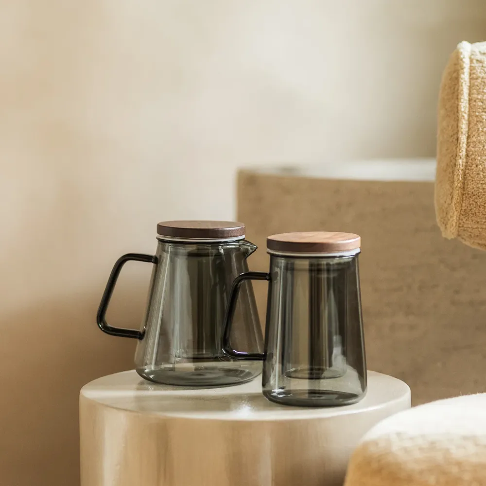 S|P Collection - Beker 63cl met glazen filter en deksel grijs Luma SP Collection