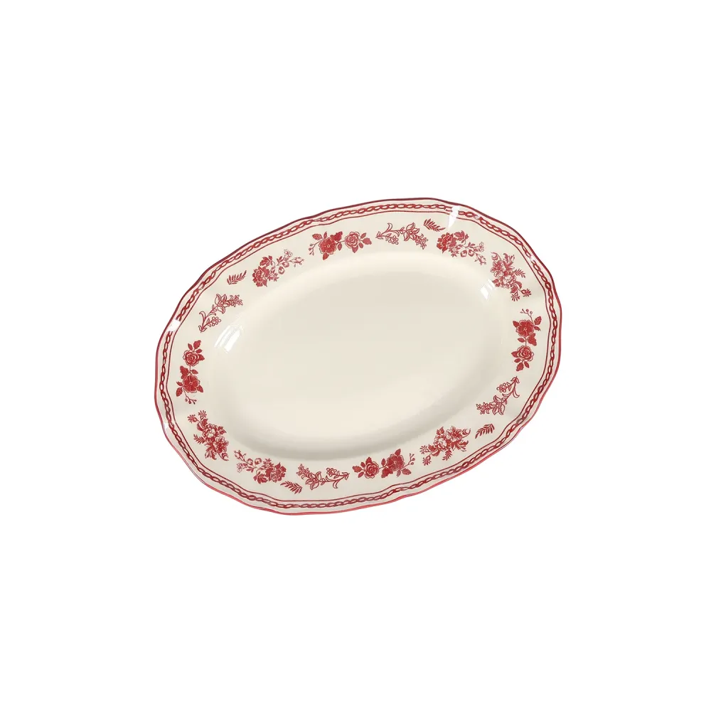 S|P Collection - Serveerschaal 25,5x18cm ovaal burgundy Cyril - Set van 2 SP Collection