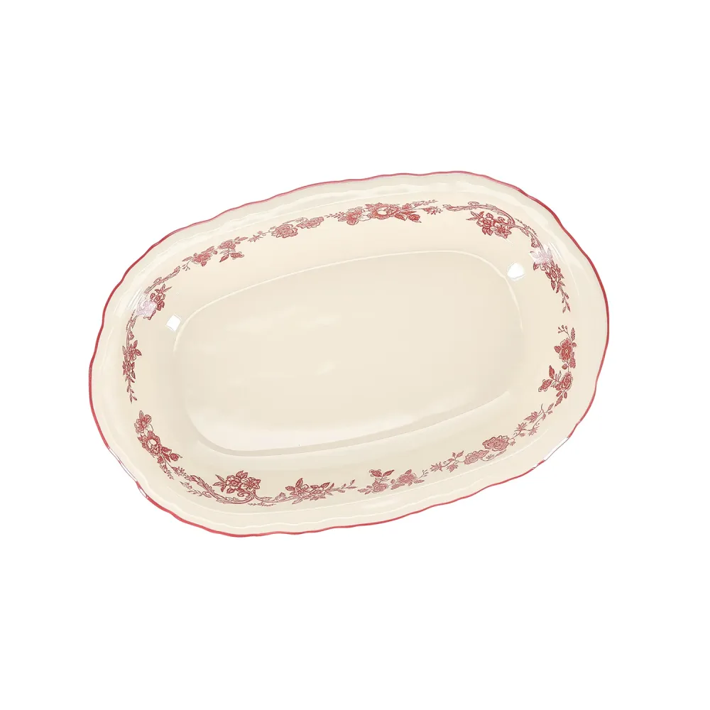 S|P Collection - Serveerschaal 31,5x21xH5,5cm ovaal burgundy Cyril SP Collection