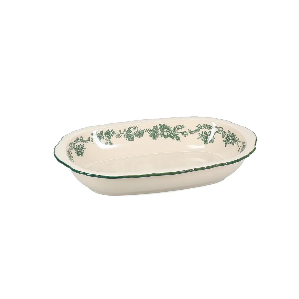 S|P Collection - Serveerschaal 31,5x21xH5,5cm ovaal green Cyril SP Collection