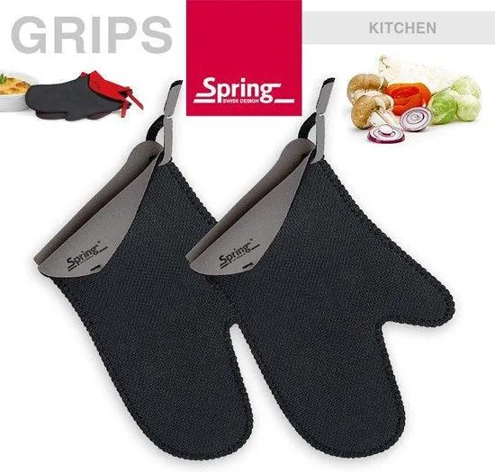 Spring Spring Grips Ovenwanten kort grijs 1 Paar