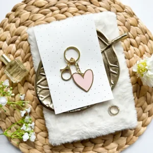 Sleutelhanger roze hartje Stationery & Gift