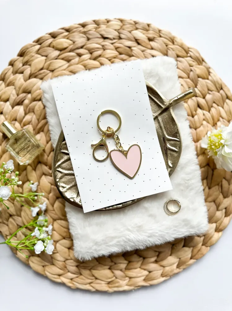 Sleutelhanger roze hartje Stationery & Gift
