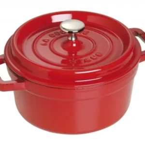 Ronde Braadpan Kersenrood 22 cm Staub