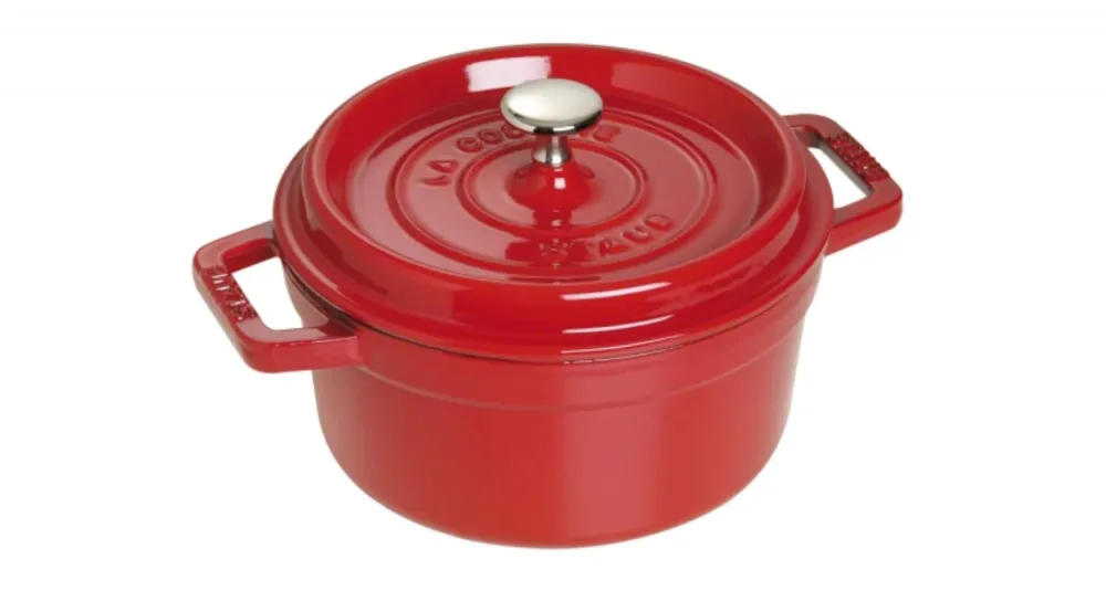 Ronde Braadpan Kersenrood 22 cm Staub