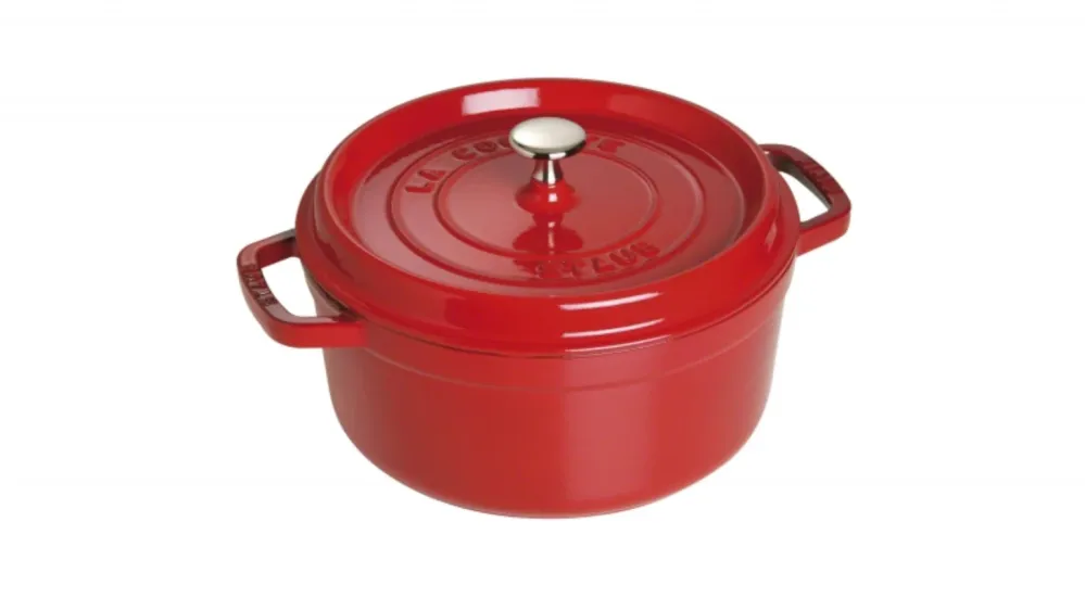 Ronde Braadpan Kersenrood 24 cm Staub